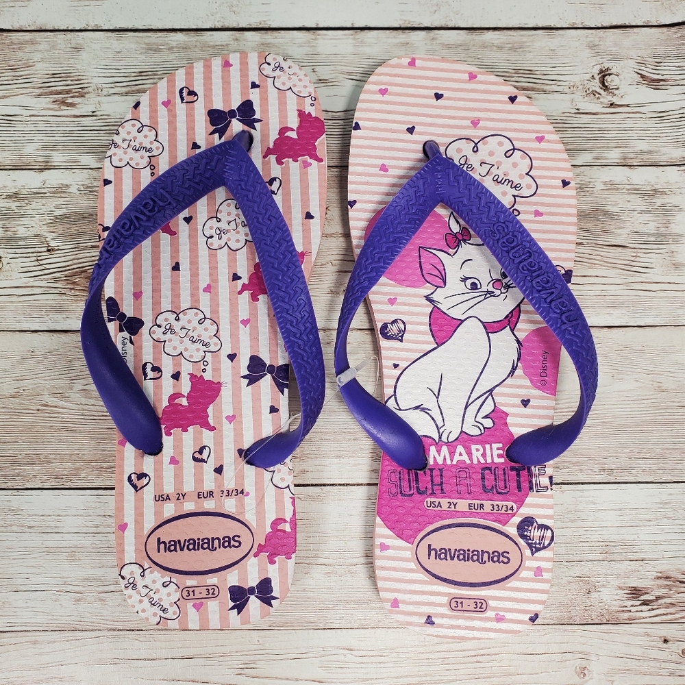 New Flip Flops - Havaianas Marie The Aristocats - Disney - Pink Purple